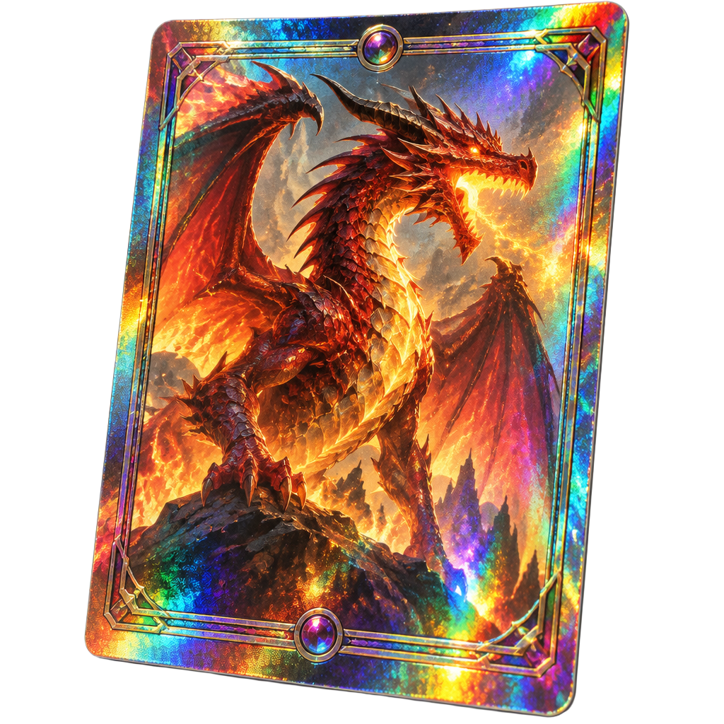 Holographic dragon trading card