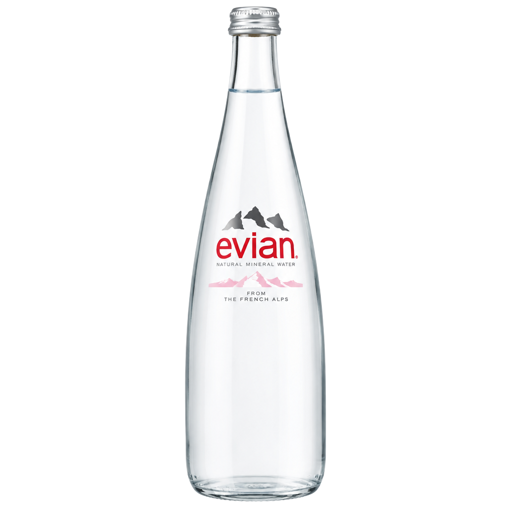 evian Natural Spring Water, Glass
