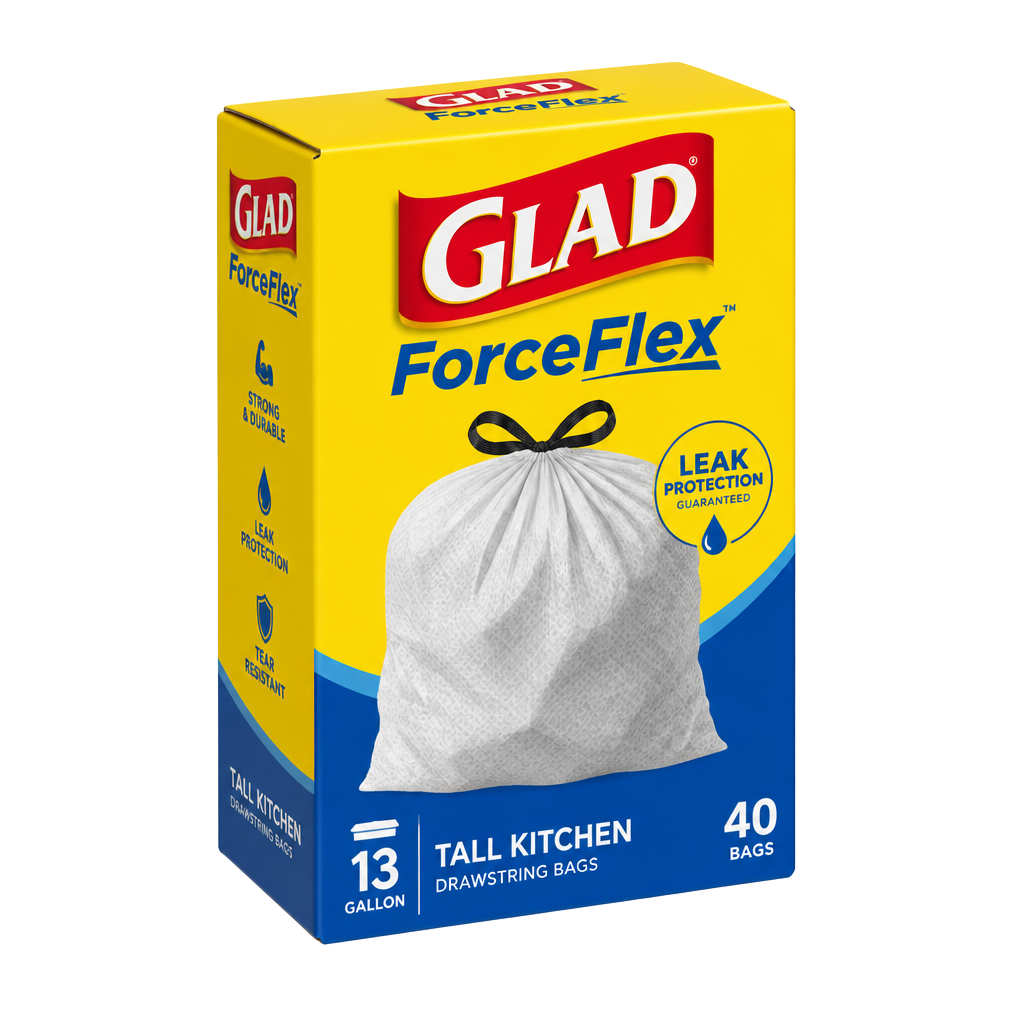 Glad ForceFlex Tall Kitchen Bags, 13 gal